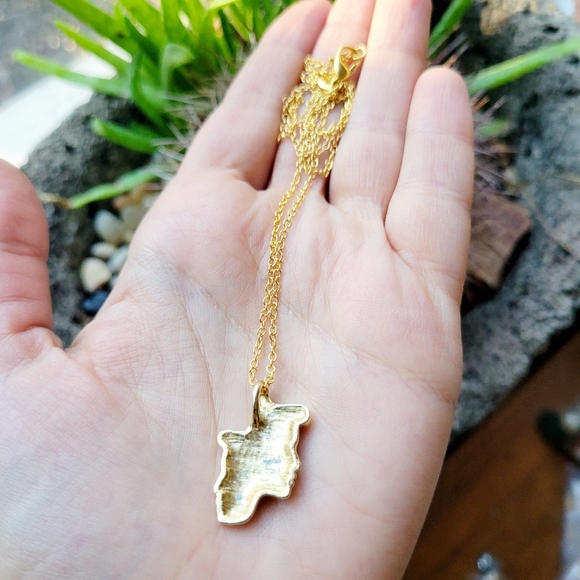 Vintage Dainty Gold Art Nouveau Style Double Face Necklace - Picture 8 of 8